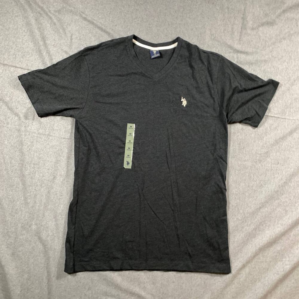 U.S. Polo Assn. Shirt Women Medium Black Short Sleeve Casual T Shirt Ladies
